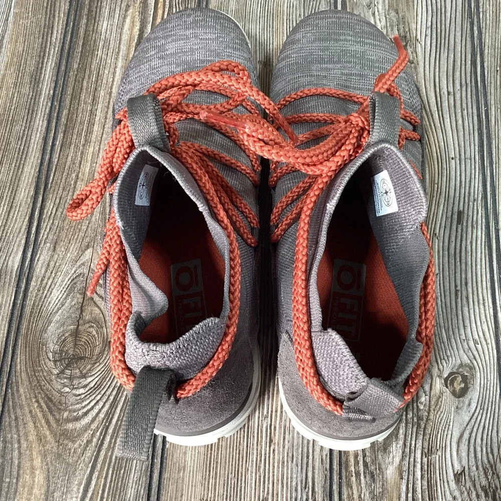 Oboz Womens Lena Mid Hiking Boots Stretch Knit Lace Up Shoes Gray Size 9.5 NEW